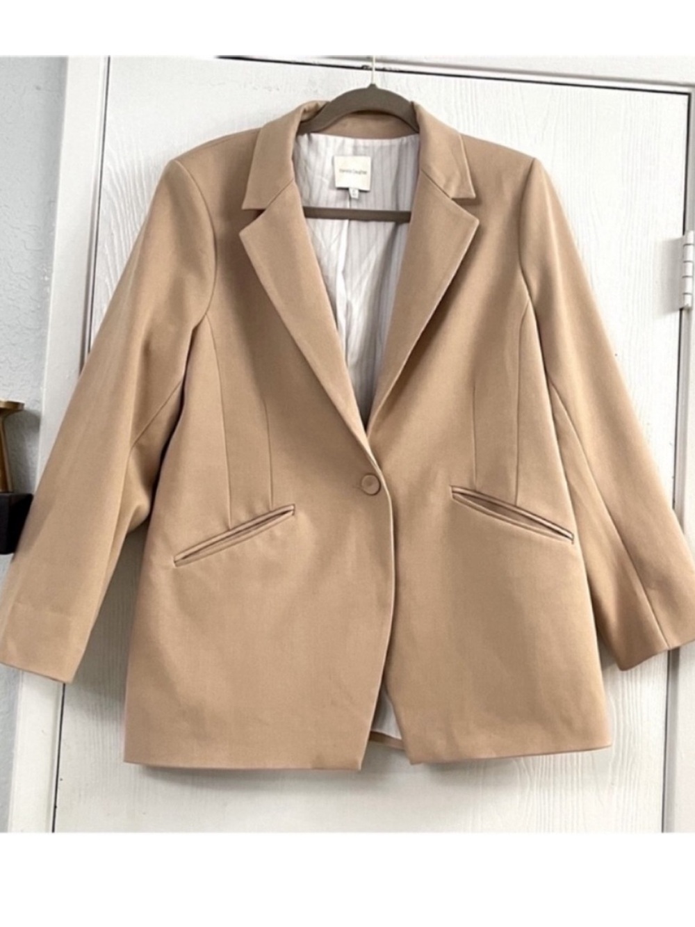 Favorite Daughter The Favorite Blazer Beige Stretch Jacket Neutral Size XL - Picture 2 of 13